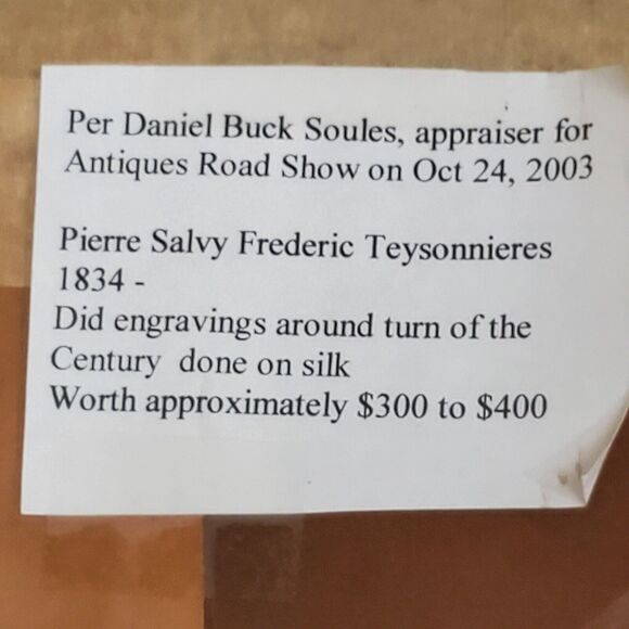 Antique Pierre Salvy Frederic Teysonnieres 1834 ART Framed 18.5x15.5 Inch - Picture 5 of 6